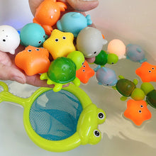 Load image into Gallery viewer, Baby Bath Toys Cute Luminous Floating Animals Swimming Water Light Play Fun Bathroom Bathtub Fishing Net Toy for Kids Gift
