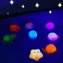 Load image into Gallery viewer, Baby Bath Toys Cute Luminous Floating Animals Swimming Water Light Play Fun Bathroom Bathtub Fishing Net Toy for Kids Gift
