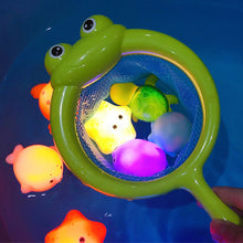 Load image into Gallery viewer, Baby Bath Toys Cute Luminous Floating Animals Swimming Water Light Play Fun Bathroom Bathtub Fishing Net Toy for Kids Gift
