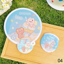Load image into Gallery viewer, Portable Folding Round Fan With Handle Cartoon Mini Fan Comfortable Grip Fabric Smooth Edges Folding Hand Fan for Home
