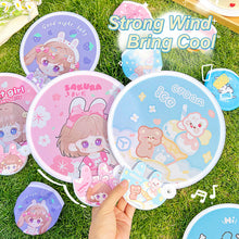 Load image into Gallery viewer, Portable Folding Round Fan With Handle Cartoon Mini Fan Comfortable Grip Fabric Smooth Edges Folding Hand Fan for Home
