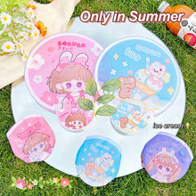 Load image into Gallery viewer, Portable Folding Round Fan With Handle Cartoon Mini Fan Comfortable Grip Fabric Smooth Edges Folding Hand Fan for Home
