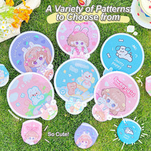 Load image into Gallery viewer, Portable Folding Round Fan With Handle Cartoon Mini Fan Comfortable Grip Fabric Smooth Edges Folding Hand Fan for Home
