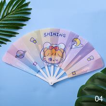 Load image into Gallery viewer, Portable Summer Folding Fan Cartoon Mini Fan Comfortable Grip Smooth Edges Folding Hand Fan for Home Students Kids
