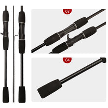 Load image into Gallery viewer, 1.6M 1.8M 2.1M Black Ultralight Lure Fishing Rod Super Strong FRP Jigging Rod Spinning/Casting Pole
