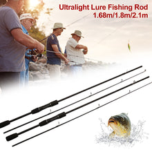 Load image into Gallery viewer, 1.6M 1.8M 2.1M Black Ultralight Lure Fishing Rod Super Strong FRP Jigging Rod Spinning/Casting Pole
