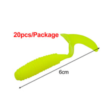 Load image into Gallery viewer, 10pcs/20pcs/lot Soft Fishing Lure Wobblers Silicone Artificial Bait Grub Worm Lures For Bass Trout Carp Fishing Lures
