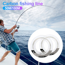 Load image into Gallery viewer, 50M/100M Fluorocarbon Fishing Line Japanese Imported Carbon Fiber Line Monofilament Sinking Line Sea fishing Pesca
