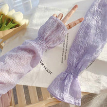 Load image into Gallery viewer, Women Summer Sun Protection Sleeves Long Fingerless Gloves Lady Thin Chiffon Lace Mesh Arm Sleeve Sunscreen Uv Breathable Mitten
