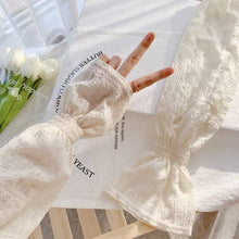 Load image into Gallery viewer, Women Summer Sun Protection Sleeves Long Fingerless Gloves Lady Thin Chiffon Lace Mesh Arm Sleeve Sunscreen Uv Breathable Mitten
