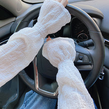 Load image into Gallery viewer, Women Summer Sun Protection Sleeves Long Fingerless Gloves Lady Thin Chiffon Lace Mesh Arm Sleeve Sunscreen Uv Breathable Mitten
