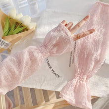 Load image into Gallery viewer, Women Summer Sun Protection Sleeves Long Fingerless Gloves Lady Thin Chiffon Lace Mesh Arm Sleeve Sunscreen Uv Breathable Mitten
