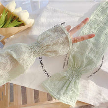 Load image into Gallery viewer, Women Summer Sun Protection Sleeves Long Fingerless Gloves Lady Thin Chiffon Lace Mesh Arm Sleeve Sunscreen Uv Breathable Mitten
