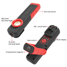 Load image into Gallery viewer, Car Detailing Tools USB Flashlight Inspection Light Car Paint Finish Lamp Scan Swirl Magnetic Grip Multifunction Auto Repair Working Lights
