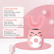 Load image into Gallery viewer, Cartoon Children's U-type Electric Toothbrush Soft Silicone Automatic Ultrasonic Toothbrush Oral Care Cleaning
