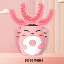 Load image into Gallery viewer, Cartoon Children's U-type Electric Toothbrush Soft Silicone Automatic Ultrasonic Toothbrush Oral Care Cleaning
