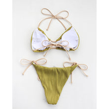 Load image into Gallery viewer, Women Fashion Sexy Solid Color Split Swimsuit Bikini With Chest Pad Backless Sleeveless Tight Swimsuit
