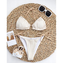 Load image into Gallery viewer, Women Fashion Sexy Solid Color Split Swimsuit Bikini With Chest Pad Backless Sleeveless Tight Swimsuit
