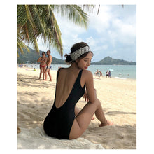 Load image into Gallery viewer, One-piece Sleeveless Solid Color Swimsuit Bikini Sexy Backless Tight Swimsuit Women Swimming Water Sports Clothing
