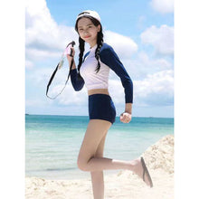 Load image into Gallery viewer, Long Sleeved Split Swimsuit Set Fashion Tight Conservative Sunscreen Swimsuit Swimming Water Sports Clothing for Women
