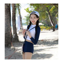 Load image into Gallery viewer, Long Sleeved Split Swimsuit Set Fashion Tight Conservative Sunscreen Swimsuit Swimming Water Sports Clothing for Women
