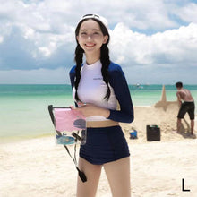 Load image into Gallery viewer, Long Sleeved Split Swimsuit Set Fashion Tight Conservative Sunscreen Swimsuit Swimming Water Sports Clothing for Women

