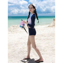 Load image into Gallery viewer, Long Sleeved Split Swimsuit Set Fashion Tight Conservative Sunscreen Swimsuit Swimming Water Sports Clothing for Women
