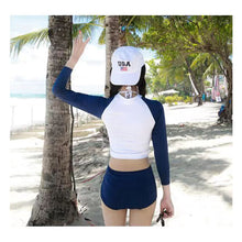 Load image into Gallery viewer, Long Sleeved Split Swimsuit Set Fashion Tight Conservative Sunscreen Swimsuit Swimming Water Sports Clothing for Women

