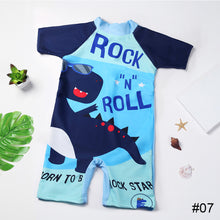 Load image into Gallery viewer, Children Cute Cartoon One-piece Short Sleeved Swimsuit Comfortable Breathable Quick-drying Swimsuit Swimming Beach Clothing
