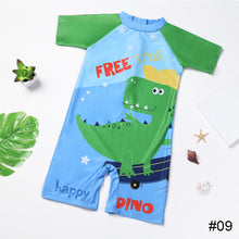 Load image into Gallery viewer, Children Cute Cartoon One-piece Short Sleeved Swimsuit Comfortable Breathable Quick-drying Swimsuit Swimming Beach Clothing
