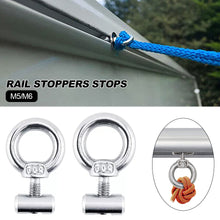 Load image into Gallery viewer, 2Pcs M5/M6 RV Caravan Awning Rail Stoppers Stops Motorhome Campervan Silver Stainless Steel Camper Parts
