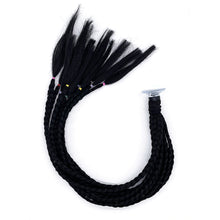 Load image into Gallery viewer, 24" Helmet Braids Pigtails Motorcycle Helmet Braid Ponytail Motorbike Riding Helmet Pigtails Braids For Women Men Children
