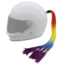 Load image into Gallery viewer, 24" Helmet Braids Pigtails Motorcycle Helmet Braid Ponytail Motorbike Riding Helmet Pigtails Braids For Women Men Children
