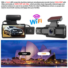 Load image into Gallery viewer, 1080P WIFI Car DVR Camera 3 inch Dash Cam HD 170° Wide Angle Night Vision Video Recorders Loop Recording Car Camera Way With G-Sensor

