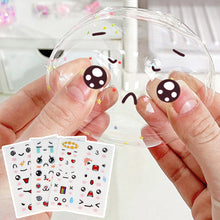 Load image into Gallery viewer, 10Sheets Cute Face Expressions Sticker Waterproof PVC Sticker for DIY Nano Tape Bubble Decoration Sticker for Bottle Thermal Mug Cup
