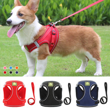 Load image into Gallery viewer, Dog Cat Harness Set Pet Adjustable Walking Reflective Vest with Leash Breathable Mesh Harness for Small Medium Dog

