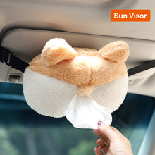 Load image into Gallery viewer, Creative Corgi Kitten Butt Funny Car Tissue Box Soft Cute Cartoon Animal Model Drawing Paper Box Car Interior Automotive Supplies
