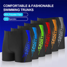 Load image into Gallery viewer, Men's Flat Angle Enlargement Swimming Trunks High Waist Conservative High Bounce Speed Dry Sports Adult Swimming Trunks Beach Hot Spring Fashion Clothing
