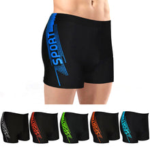 Load image into Gallery viewer, Men's Flat Angle Enlargement Swimming Trunks High Waist Conservative High Bounce Speed Dry Sports Adult Swimming Trunks Beach Hot Spring Fashion Clothing
