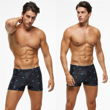 Load image into Gallery viewer, Men's Large Size Printed Fashion Swimming Trunks High-Quality Elastic High Waist Flat Angle Casual Shorts Hot Spring Beach Sports Trunks
