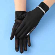 Load image into Gallery viewer, Summer Ice Silk Sunscreen Gloves Uv Protection Riding Driving Fishing Thin Model Non-Slip Touch Screen Gloves Outdoor Sunscreen Equipment
