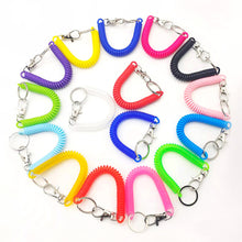 Load image into Gallery viewer, EVA Plastic Spring Rope Color Telephone Line Key Ring Mobile Phone Lanyard Telescopic Safety Anti-Drop Rope Fishing Miss Rope
