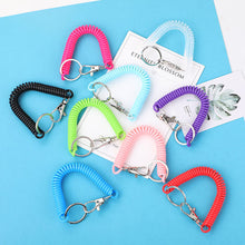Load image into Gallery viewer, EVA Plastic Spring Rope Color Telephone Line Key Ring Mobile Phone Lanyard Telescopic Safety Anti-Drop Rope Fishing Miss Rope

