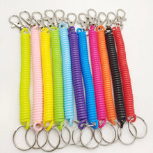 Load image into Gallery viewer, EVA Plastic Spring Rope Color Telephone Line Key Ring Mobile Phone Lanyard Telescopic Safety Anti-Drop Rope Fishing Miss Rope

