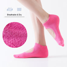 Load image into Gallery viewer, Hair Circle Solid Color Yoga Socks Instep Hole Style PVC Spot Glue Non-Slip Yoga Fitness Dance Indoor Sports Equipment
