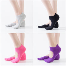 Load image into Gallery viewer, Hair Circle Solid Color Yoga Socks Instep Hole Style PVC Spot Glue Non-Slip Yoga Fitness Dance Indoor Sports Equipment
