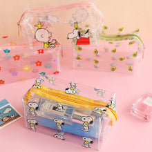 Load image into Gallery viewer, Ins Cute Flower Transparent Pencil Case Large Capacity Make Up Bag Plastic PVC Case Large Storage Bag
