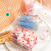 Load image into Gallery viewer, Ins Cute Flower Transparent Pencil Case Large Capacity Make Up Bag Plastic PVC Case Large Storage Bag
