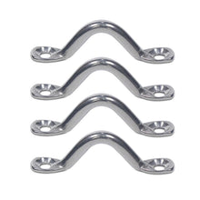 Load image into Gallery viewer, 4Pcs M5 316 Stainless Steel Handles Wire Eye Strap Boat Marine Tie Down Fender Hook Canopy Silver RV Engines Accessories
