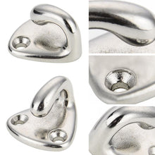 Load image into Gallery viewer, 2Pcs Marine Boat Fender Hook Carabiner Pad Eye Marine Sailing Silver Fender Hooks 316 Stainless Steel

